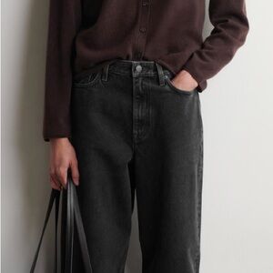 COS High Waisted tapered Ankle Jeans Black
